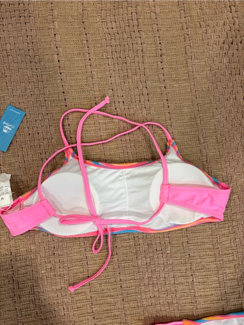 Women’s Cupshe Pink Striped Two-Piece Swim Set Size M